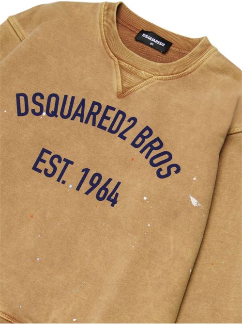 Felpa unisex bambino Dsquared2 giallo invecchiato Dsquared Kids | DQ3189D0AG9DQ730